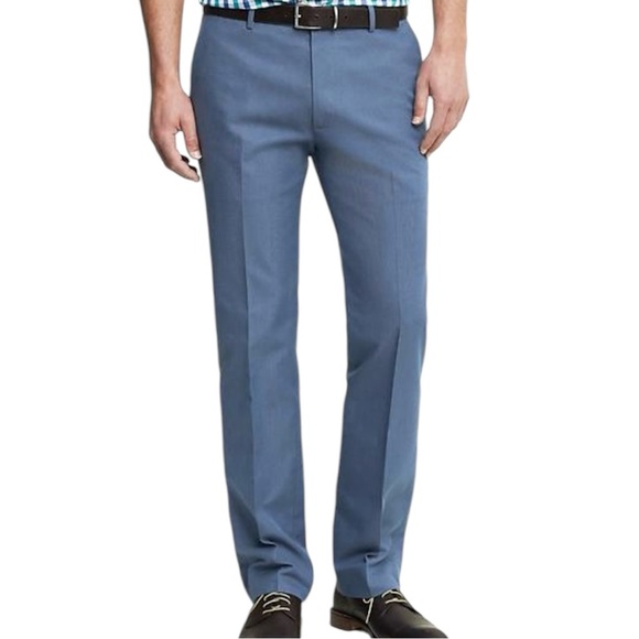 NWT Banana Republic Non Iron Tailored Slim Fit Blue Pants Textured 32x34 - Picture 1 of 8